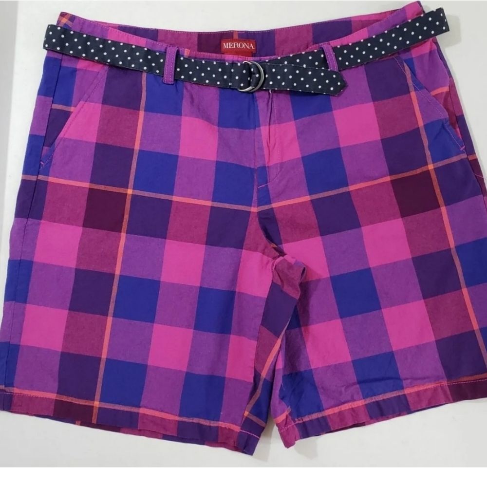 Size 14 Merona plaid shorts with belt